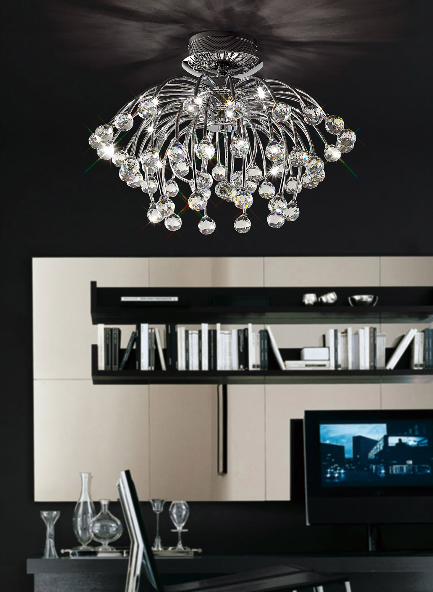 Xeena Crystal Ceiling Lights Diyas Flush Crystal Fittings Xeena Crystal Ceiling Lights Diyas Flush Crystal Fittings